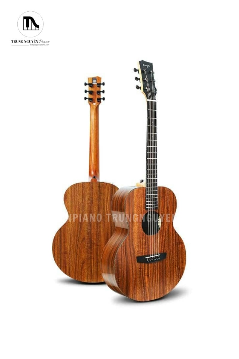Guitar Enya EA-X1 EQ có mặt top lưng và hông được làm từ gỗ Koa HPL