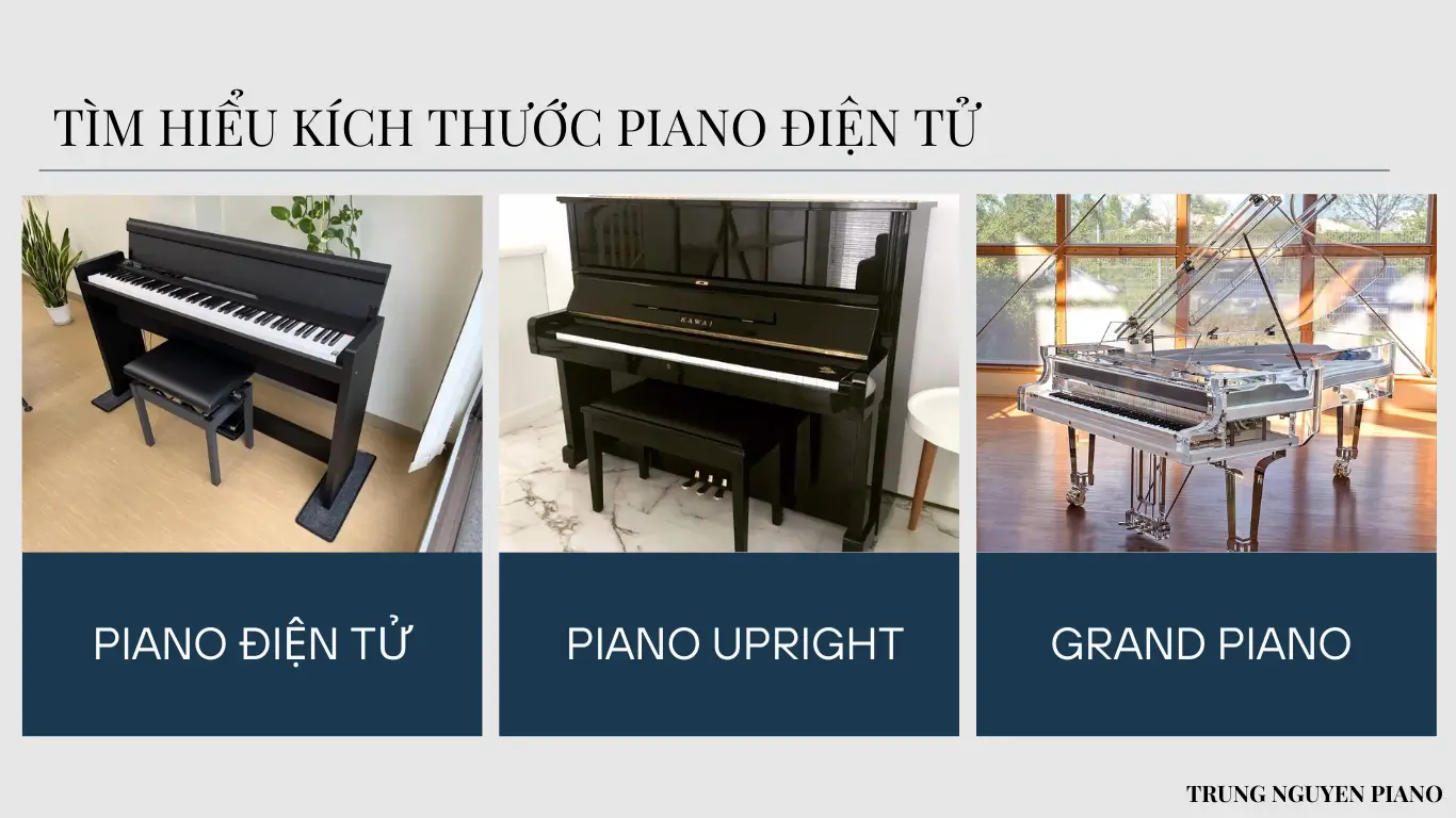kích thước piano điện tử