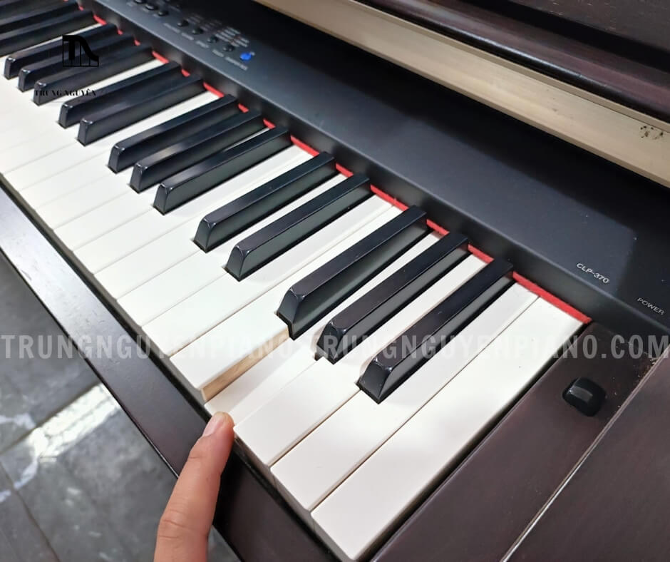 Đàn Piano Yamaha CLP370 được đánh giá cao với bộ bàn phím được làm từ gỗ Spruce