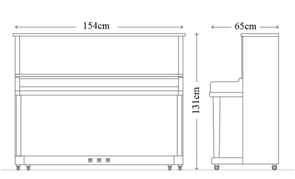 kích thước đàn piano yamaha u3h
