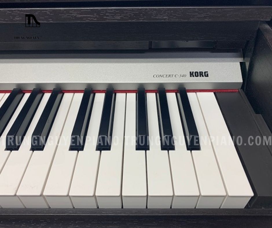 Bàn phím nhạy của Piano điện Korg C340 đem đến trải nghiệm mượt mà