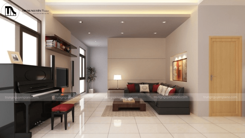 Đàn piano được đặt ở phòng khách
