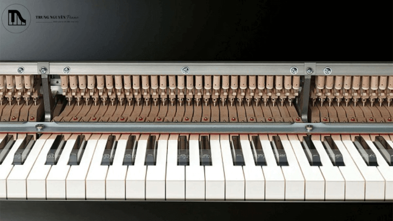 Cận cảnh bàn phím piano cơ