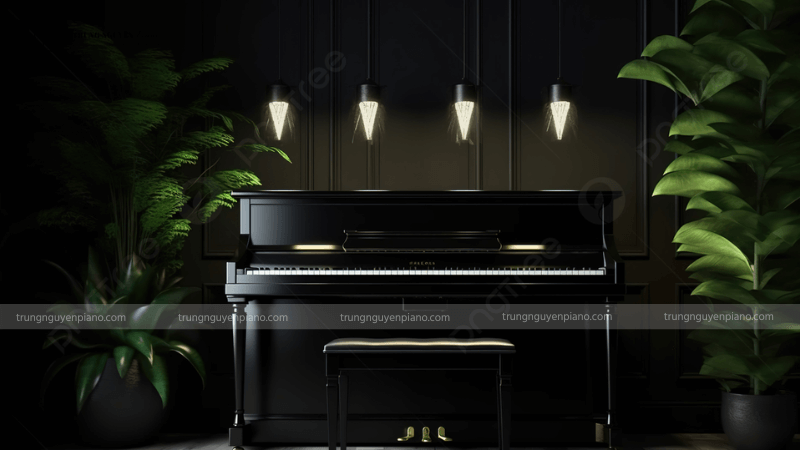 Dùng đèn để trang trí cho góc piano