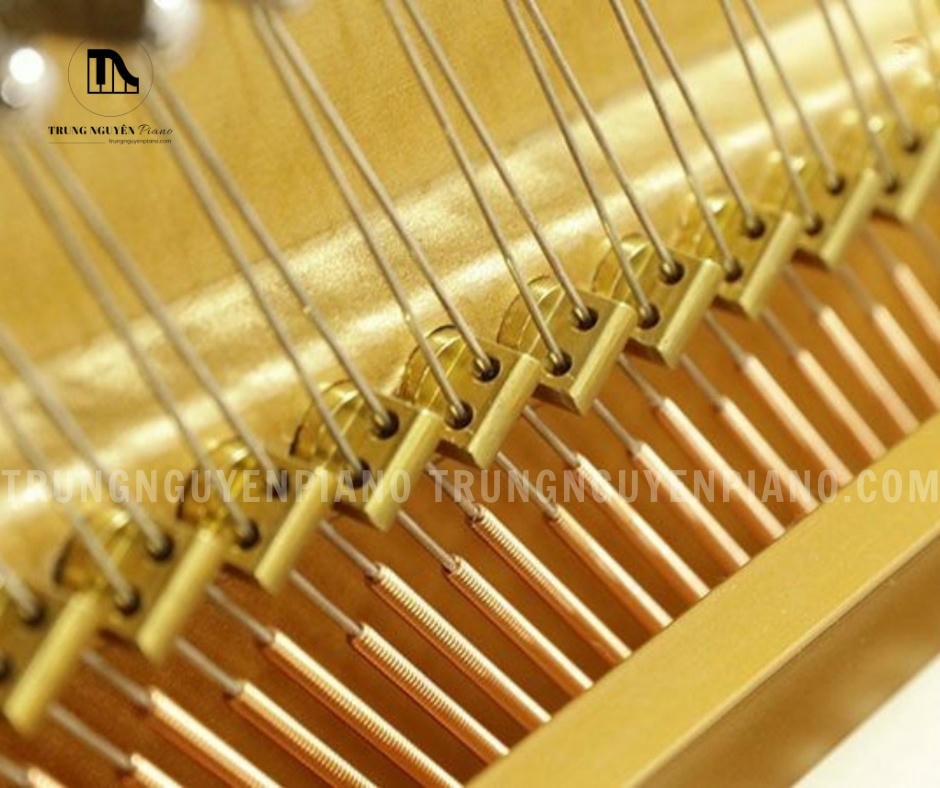 Đàn Piano Apollo A1210W trang bị công nghệ Agraffe tổng giúp cố định dây đàn chắc chắn, tạo nên âm thanh rõ ràng và đẹp mắt.