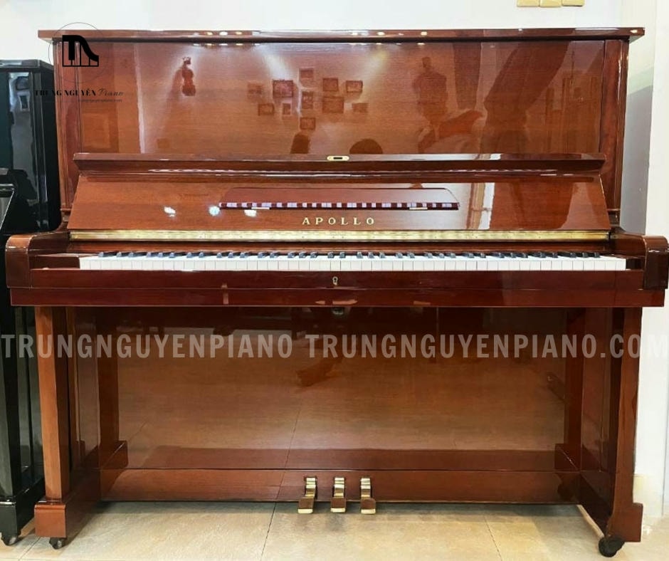 Đàn Piano Apollo A350 có vỏ ngoài được làm từ gỗ gụ cao cấp