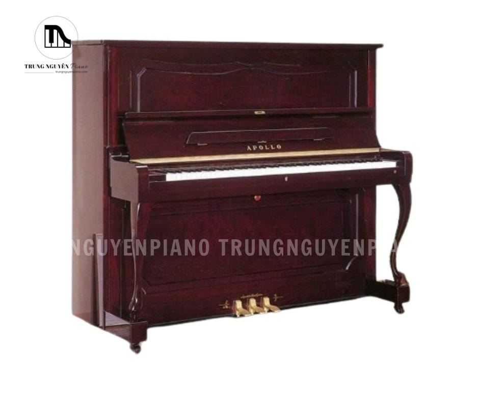Apollo RU80 sở hữu thiết kế upright cổ điển với lớp vỏ gỗ gụ sẫm màu sang trọng, được đánh bóng tỉ mỉ
