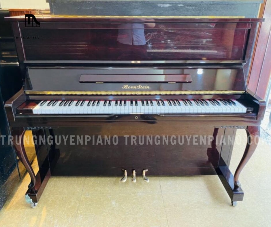 Đàn Piano Bernstein TB220 sở hữu màu gỗ sang trọng, thường là màu gỗ mận