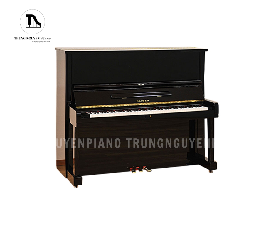 Đàn Piano Kaiser K35A sở hữu thiết kế upright piano cổ điển với màu đen bóng sang trọng