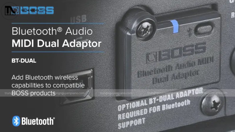 Đàn piano Roland tích hợp Bluetooth MIDI và audio giúp dễ dàng kết nối với các thiết bị khác