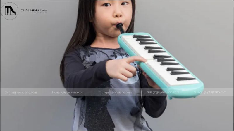 Để tạo ra âm thanh từ đàn Pianica, bạn cần phối hợp giữa việc thổi hơi và bấm phím