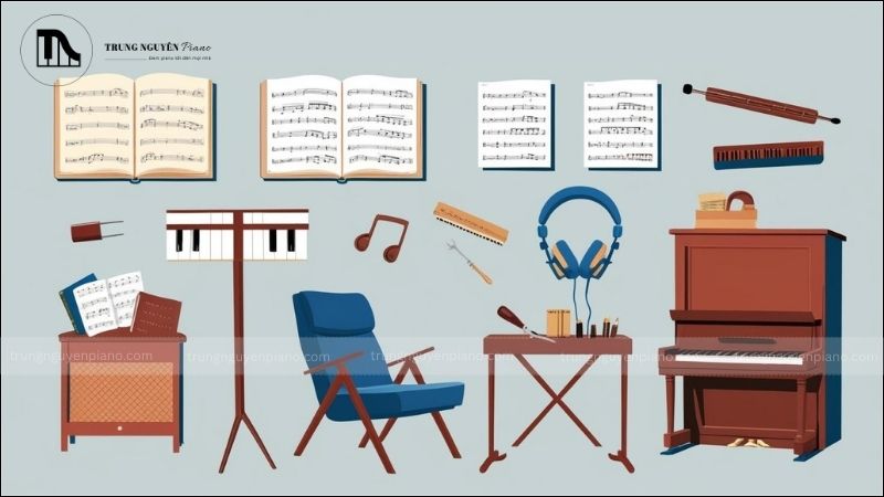 Khóa học Piano bao nhiêu tiền? Cập nhật chi phí và các yếu tố ảnh hưởng mới nhất 2025 15 Chi phí phụ kiện (sách, giáo trình, tai nghe,...) và bảo dưỡng đàn