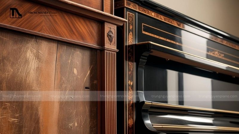 So sánh giữa một cây đàn piano cũ được bảo dưỡng tốt và một cây đàn bị hỏng hóc