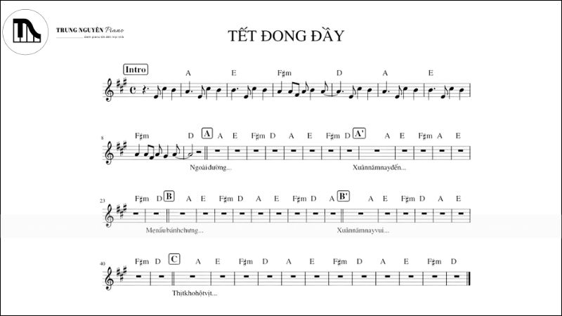 Tết Đong Đầy Piano Sheet bản chuẩn, đầy đủ, chi tiết nhất 2 Sheet nhạc Piano Tết Đong Đầy