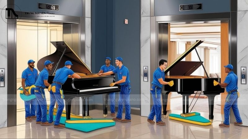 Vận chuyển piano trong chung cư