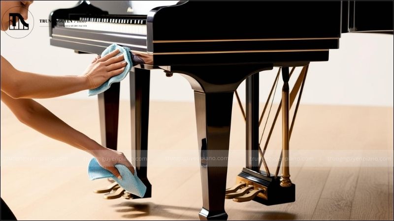 Cách vệ sinh đàn piano điện đúng cách sạch đẹp, âm thanh hay 11 Vệ sinh chân đàn, pedal