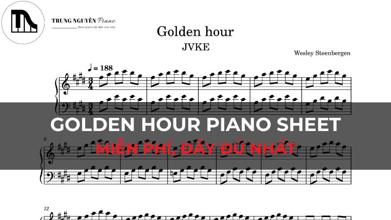 Golden Hour Piano Sheet - Cách chơi bản hit của JVKE thật dễ dàng!