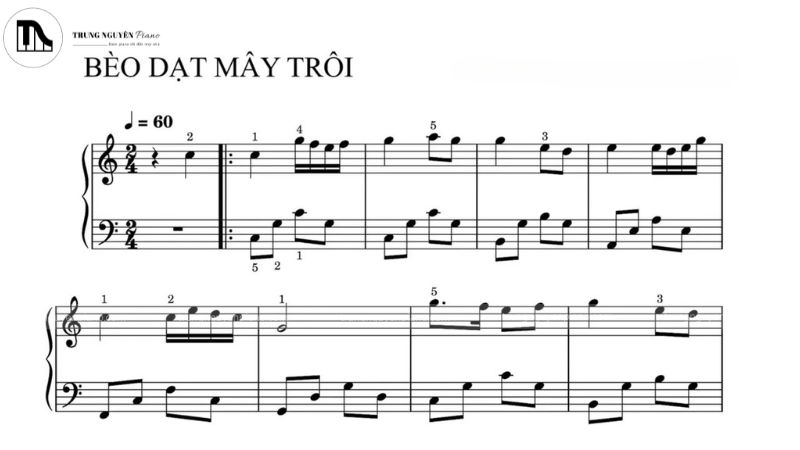 Sheet piano Bèo Dạt Mây Trôi