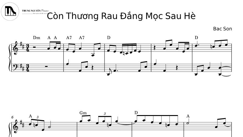 Sheet piano Còn Thương Rau Đắng Mọc Sau Hè