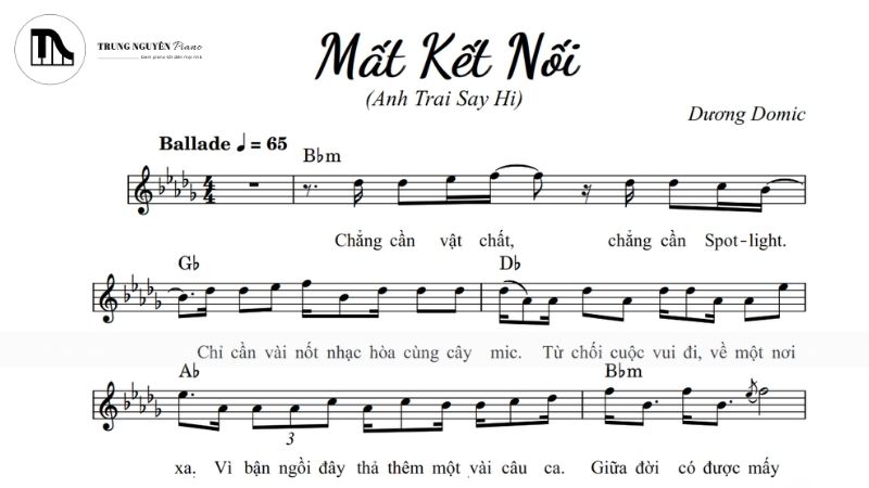 Mất kết nối piano sheet cơ bản