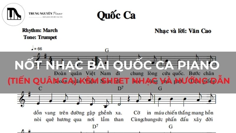 Nốt nhạc bài quốc ca piano (Tiến Quân Ca) kèm sheet nhạc và hướng dẫn