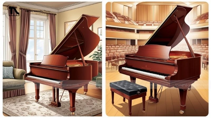 Phân loại đàn piano cổ điển_ Upright Piano và Grand Piano