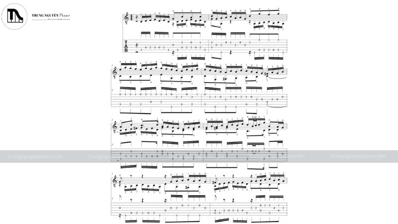 Sheet nhạc Invention No.1 của Bach