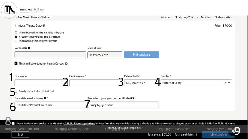 Nhập thông tin ứng viên chưa có Contact ID