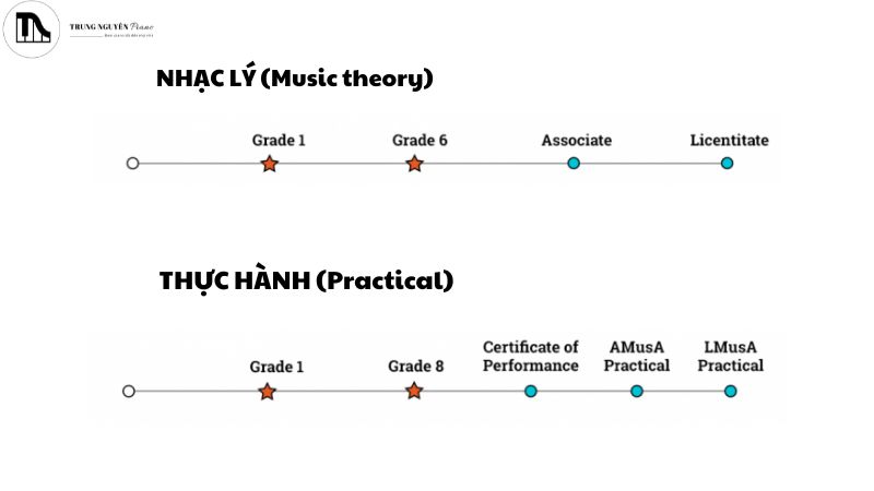 Các cấp độ trong hệ thống chứng chỉ Piano AMEB