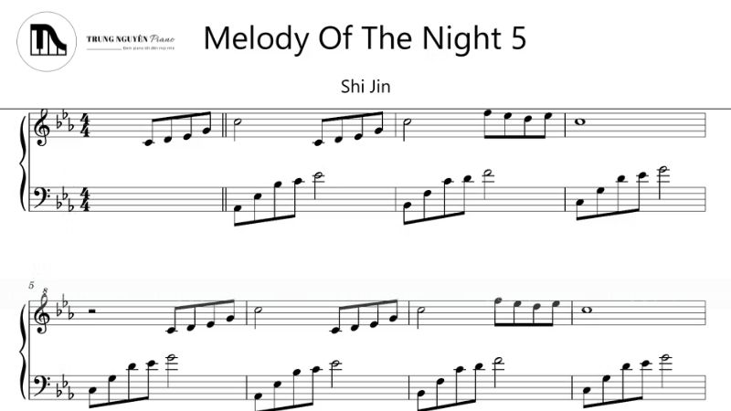 Tuyển tập sheet piano nhạc Trung Quốc hay nhất cho mọi trình độ 2 "Melody of the Night" (夜的钢琴曲)