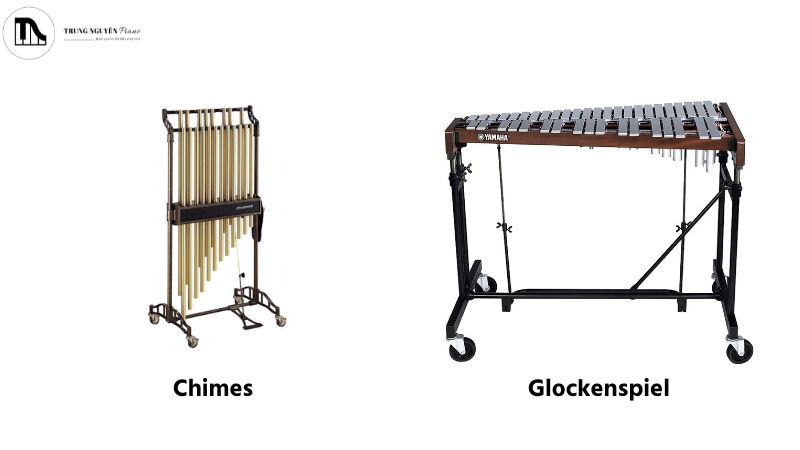 Hai nhạc cụ Chimes và Glockenspiel