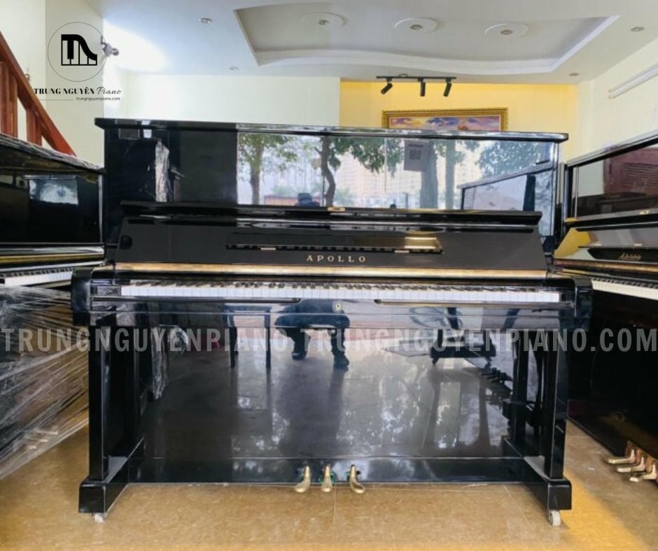 Đàn Piano Apollo A3 có lớp vỏ ngoài được làm từ gỗ tự nhiên