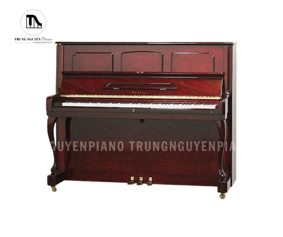 Đàn Piano Apollo MU600 sở hữu thiết kế upright piano hiện đại với thùng đàn được làm từ gỗ tự nhiên cao cấp