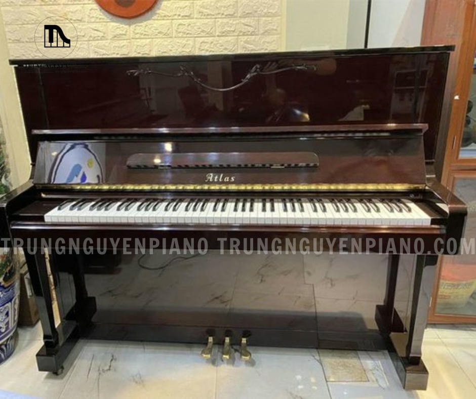 Đàn Piano Atlas NA150 có màu đen bóng hoặc nâu gỗ