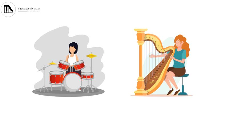 Người năng động có thể chơi trống, còn người nhẹ nhàng có thể chơi đàn harp