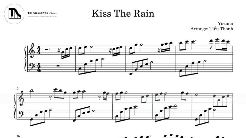 Đắm chìm trong top 10 bản nhạc piano nhẹ nhàng 9 Kiss The Rain - Yiruma