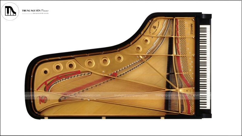 Cận cảnh soundboard của đàn piano