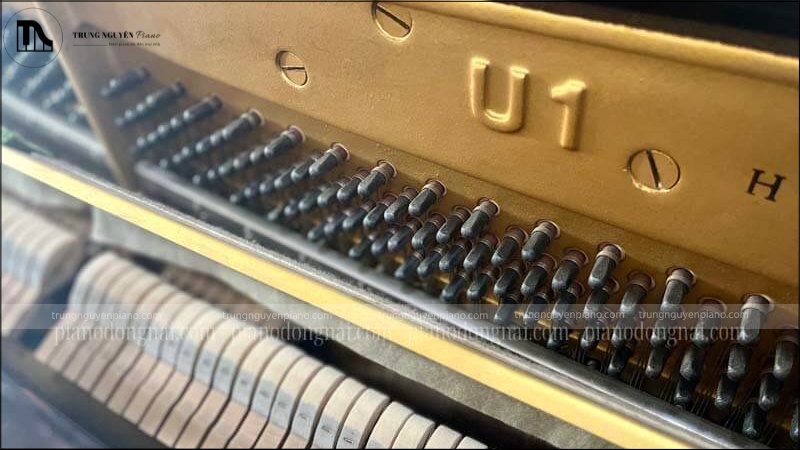 Một cây đàn Yamaha U1H có số seri bắt đầu bằng chữ U