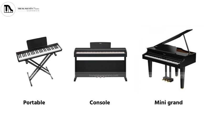 Các kiểu dáng piano điện khác nhau
