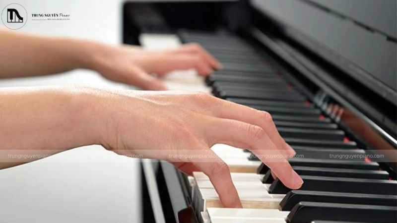 Cận cảnh phím đàn piano điện phím gỗ
