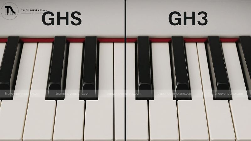 Cận cảnh bàn phím piano điện Yamaha GHS và GH3