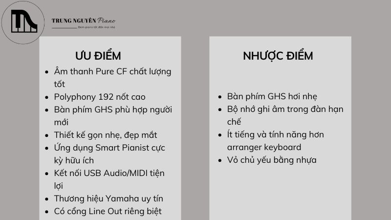 Điểm mạnh và hạn chế của Yamaha P125