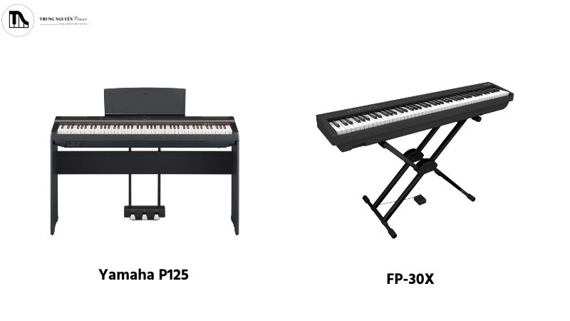 Yamaha P125 và Roland FP-30X với chân đế