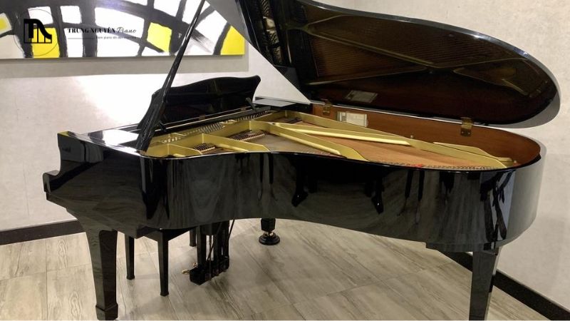 Tất tần tật cấu tạo Grand Piano: Các bộ phận chi tiết 17 Grand Piano có dây đàn và khung đàn nằm ngang, song song với mặt đất