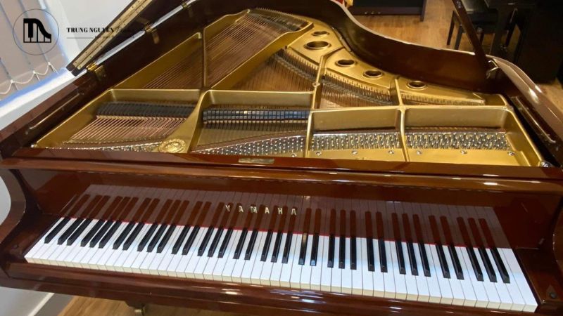 Tất tần tật cấu tạo Grand Piano: Các bộ phận chi tiết 2 Khung đàn, thường được làm từ gang đúc nguyên khối