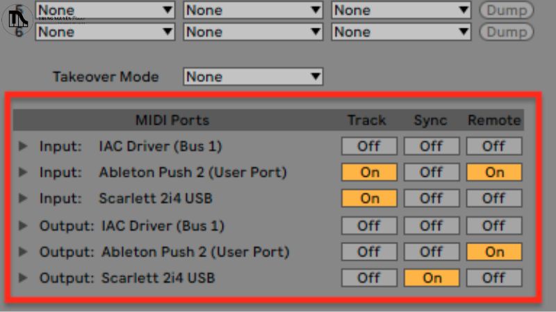 Kiểm tra MIDI input/output trong phần mềm