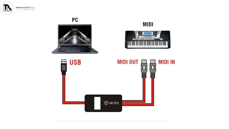 Kết nối organ với máy tính qua cổng MIDI truyền thống