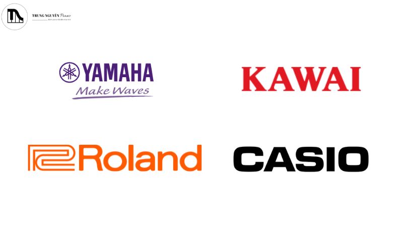 Các thương hiệu uy tín như Yamaha, Kawai, Roland, Casio