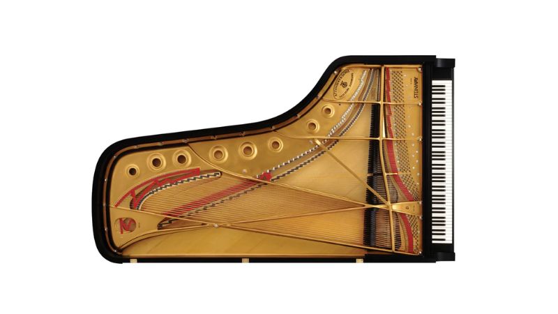 Khung đàn gang của một cây Steinway Model D