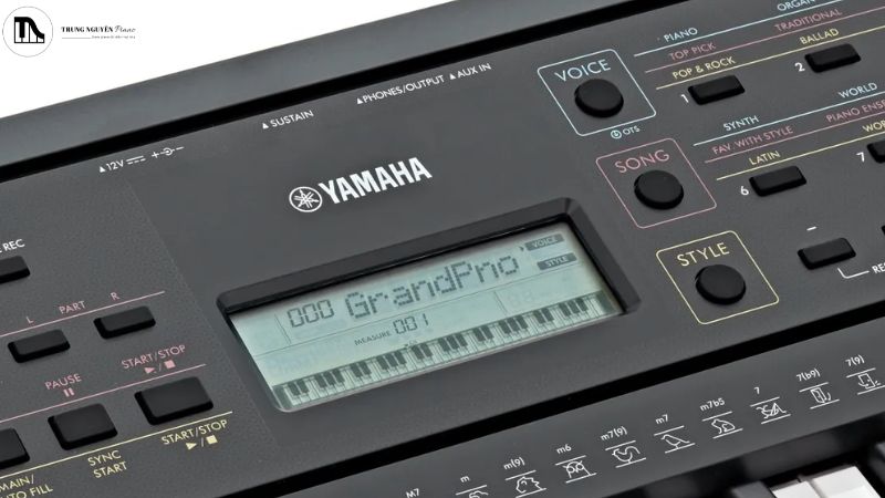 Màn hình hiển thị của Yamaha organ